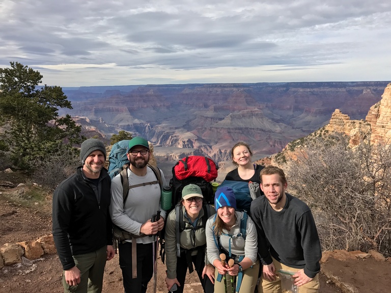 group on a hiking trip