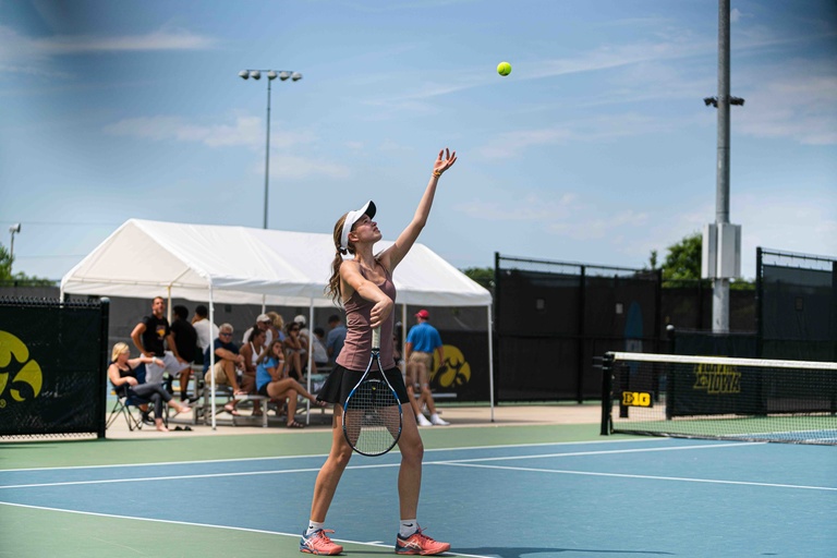 Player participating in a tennis tournament.