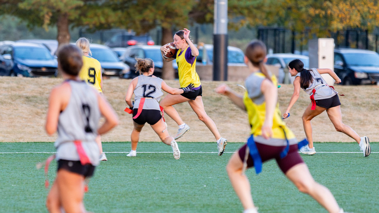 Women's intramural flag football game
