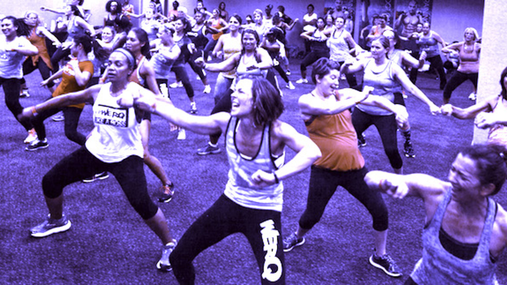 Participants in a WERQ dance fitness class